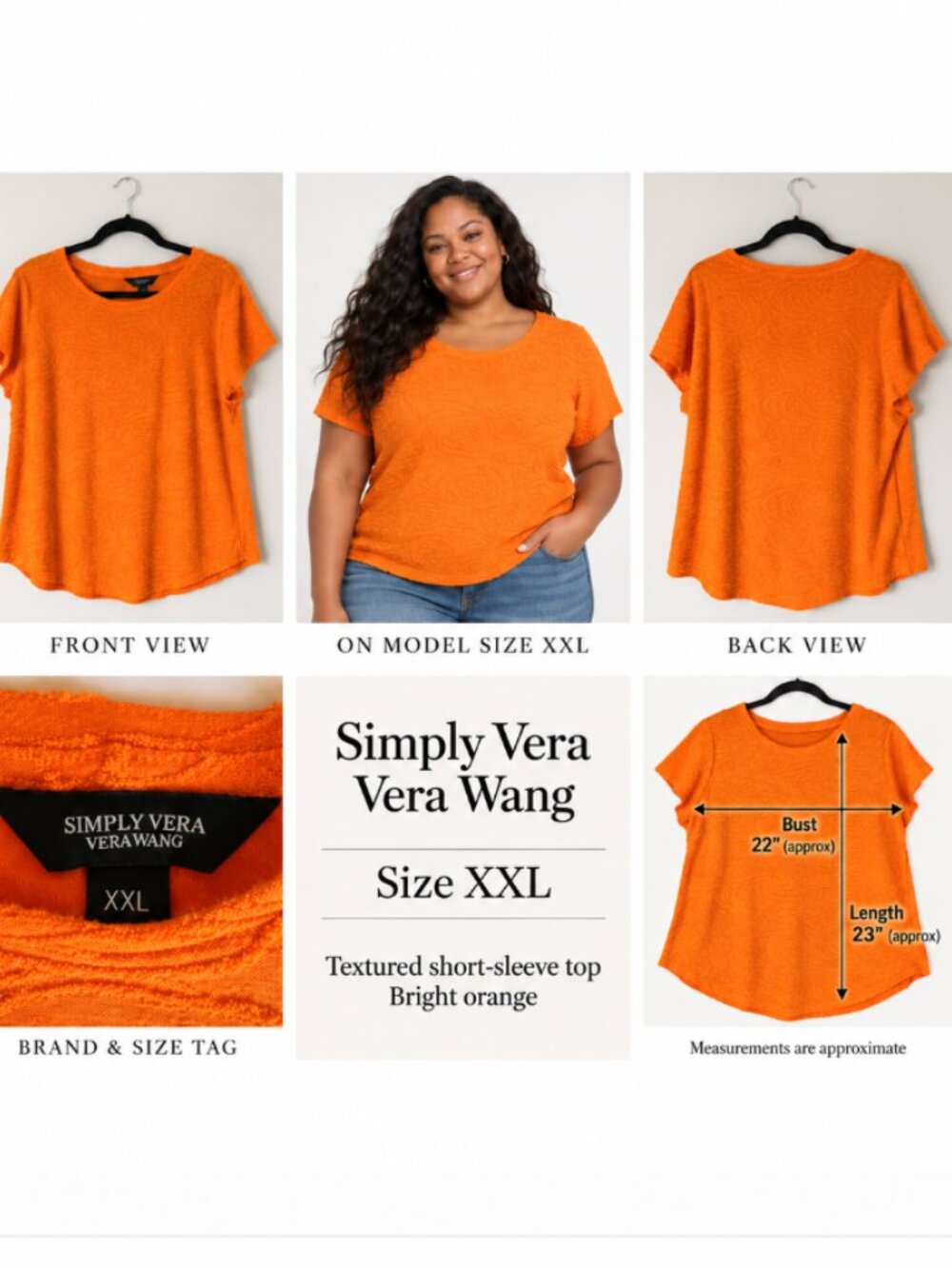 Simply Vera Vera Wang Textured Floral Top — Size XXL
